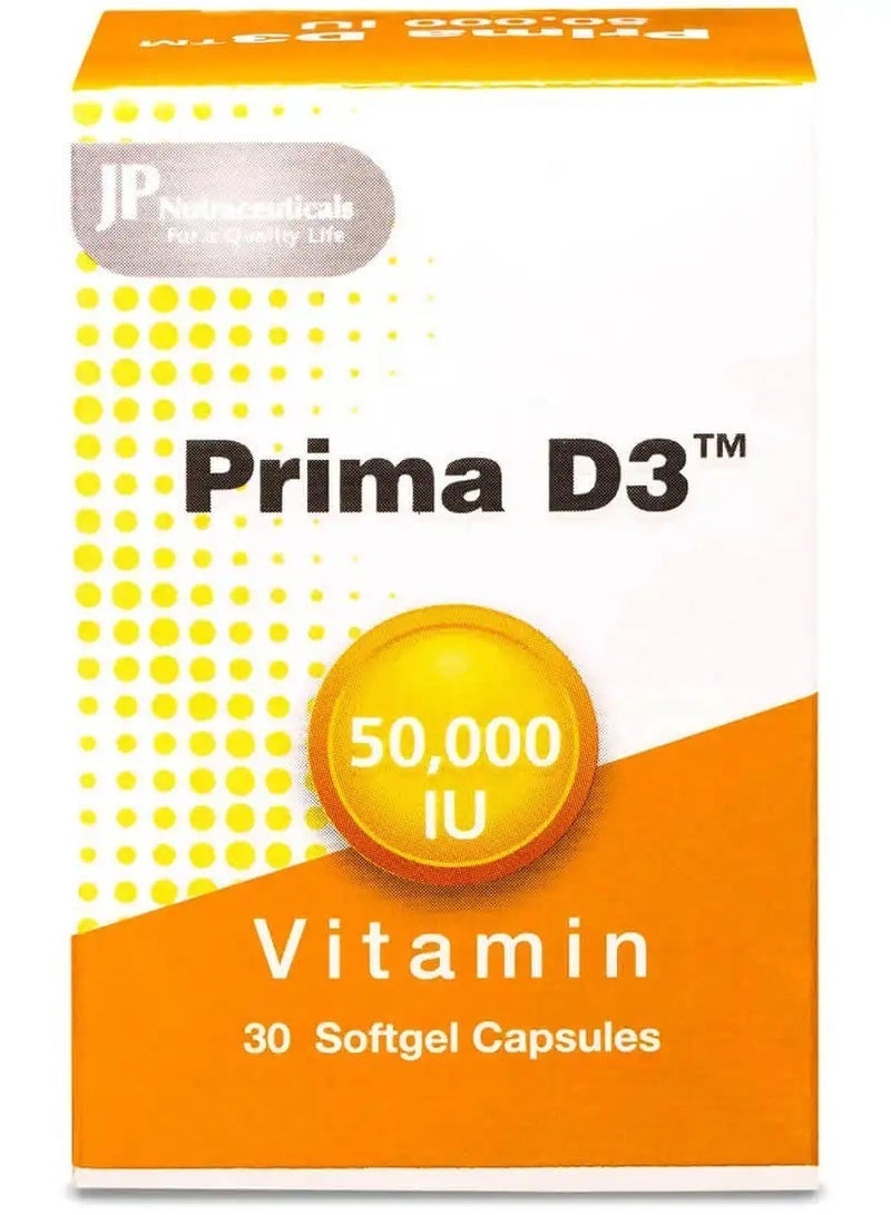 جي بي بريما د3 فيتامين 50,000 وحدة 30 كبسولة - Image 1